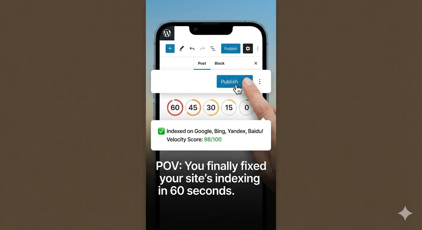VelocityIndex WordPress plugin — instant indexing from your dashboard